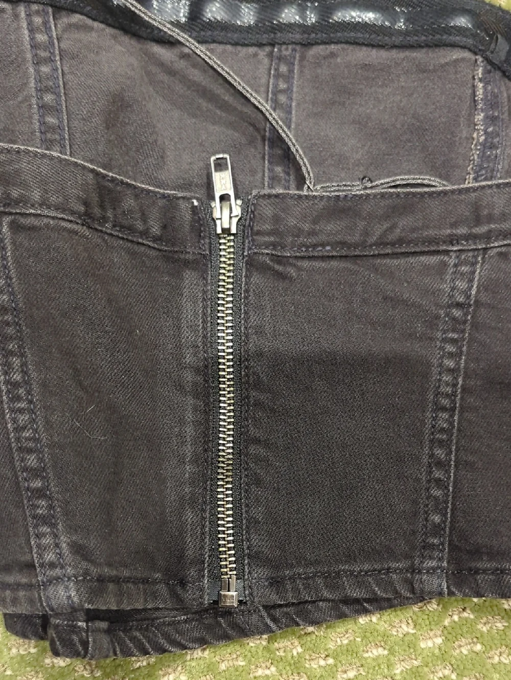 black denim corset top with spaghetti straps - Picture 4 of 4